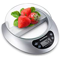 Bonsenkitchen Báscula Digital Balanza de Cocina Profesional- Escala de Peso de Alta Precisión con Vidrio Desmontable y…
